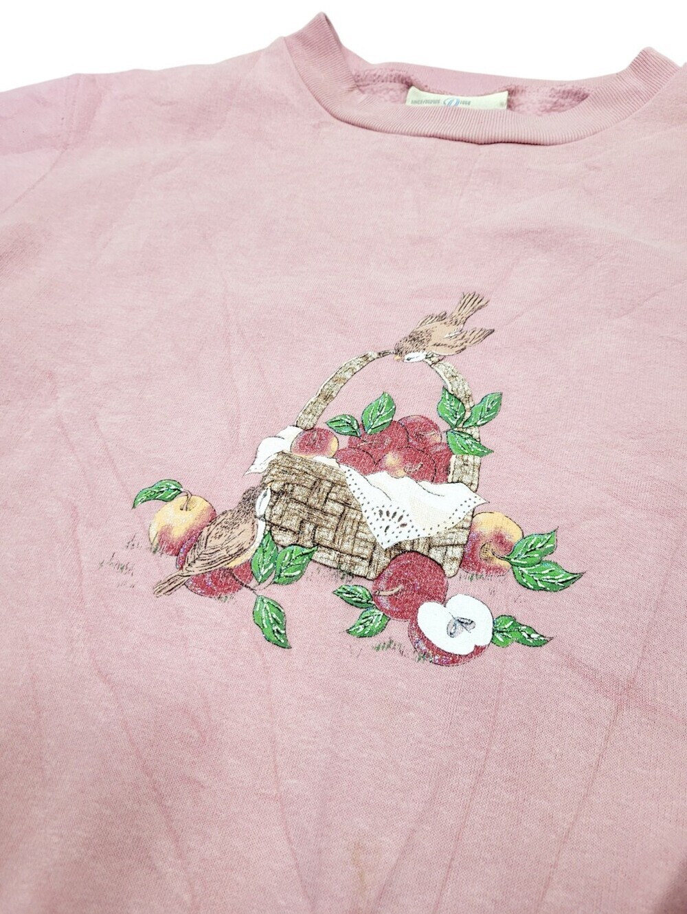 Y2K Penmans Pink Apple Basket Graphic Sweatshirt Top Size: M